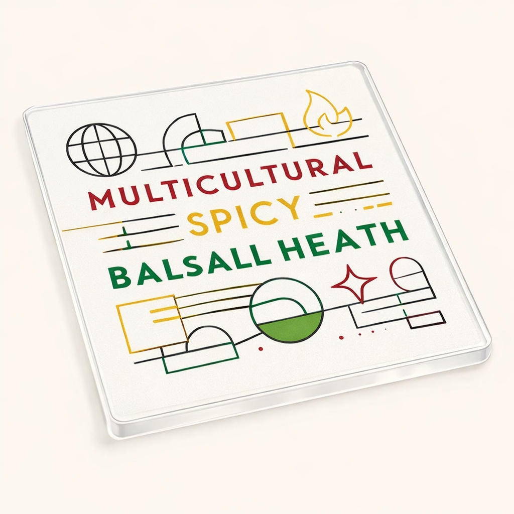 Balsall Heath - Coaster - Geometric Lines - Word Stack