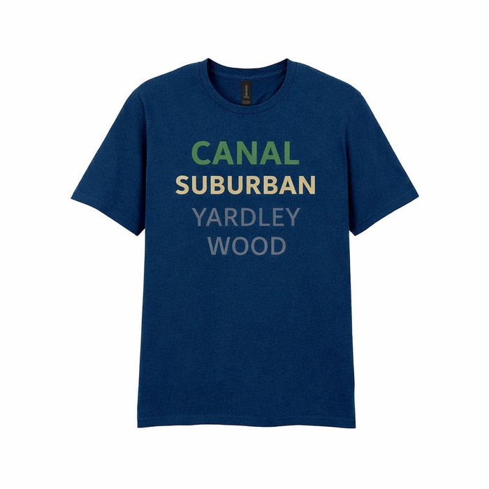 Yardley Wood - T-Shirt - Minimal Type Stack Design