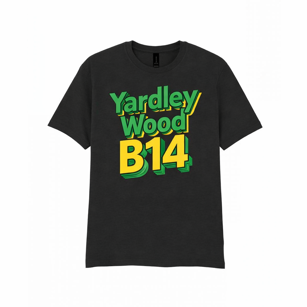 Yardley Wood - T-Shirt - Bold 3D Type Design