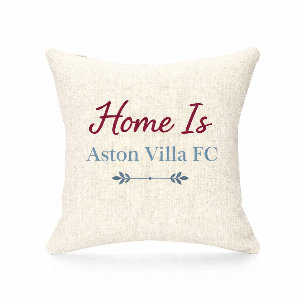 Aston Home Essence Linen Effect Cushion Cover Gift - Square 40cm x 40cm Decor for Aston Villa Supporters