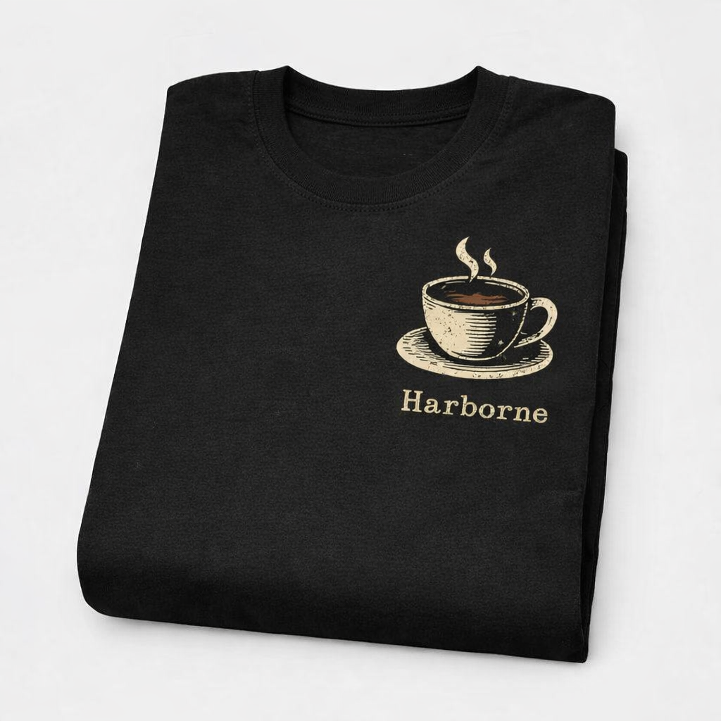 Harborne - T-Shirt - Bold Indie Design - Coffee Cup