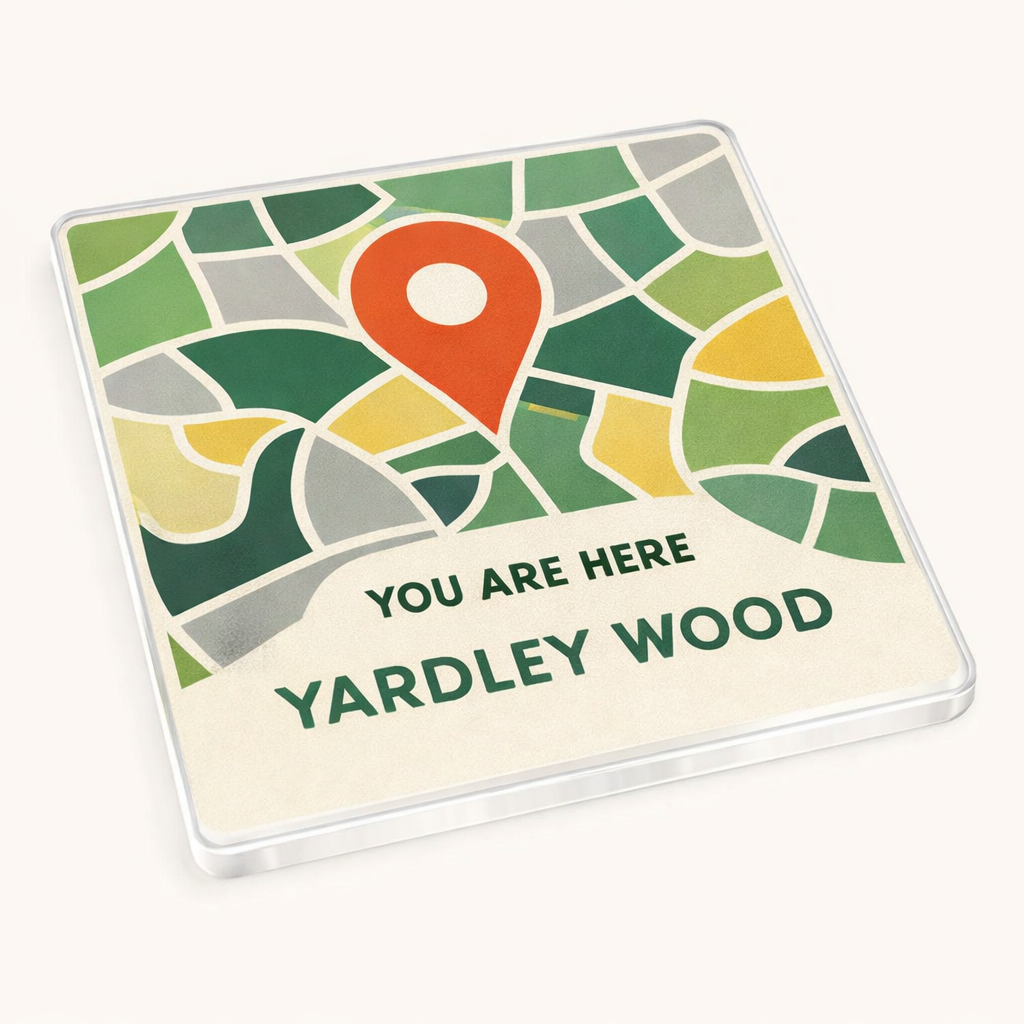 Yardley Wood - Coaster - Mid-Century Retro - Location Pin