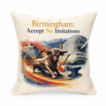 Birmingham Vibe Linen Effect Cushion Cover Gift - Unique Birmingham Design Home Decor Accessory