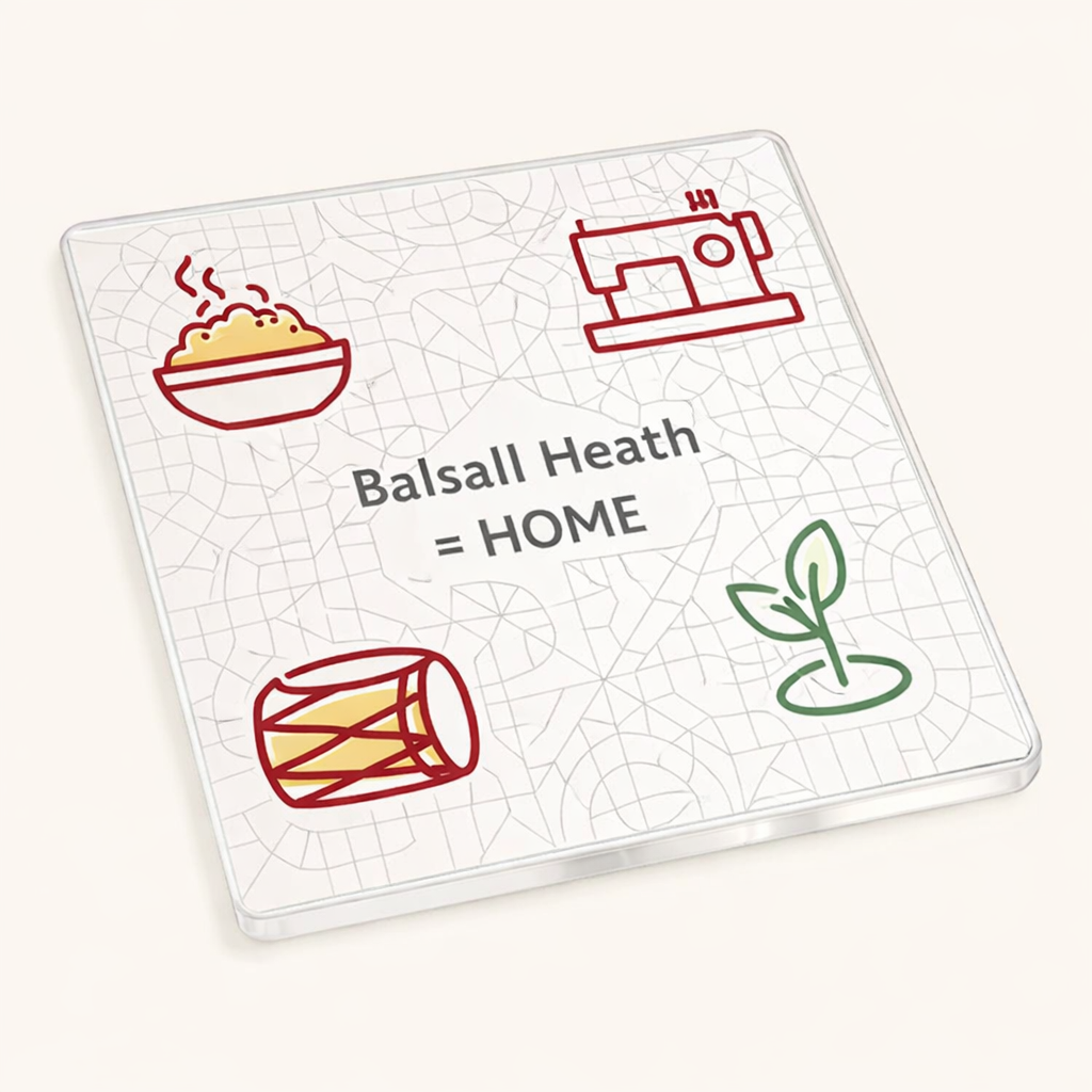 Balsall Heath - Coaster - Geometric Lines - Local Icons