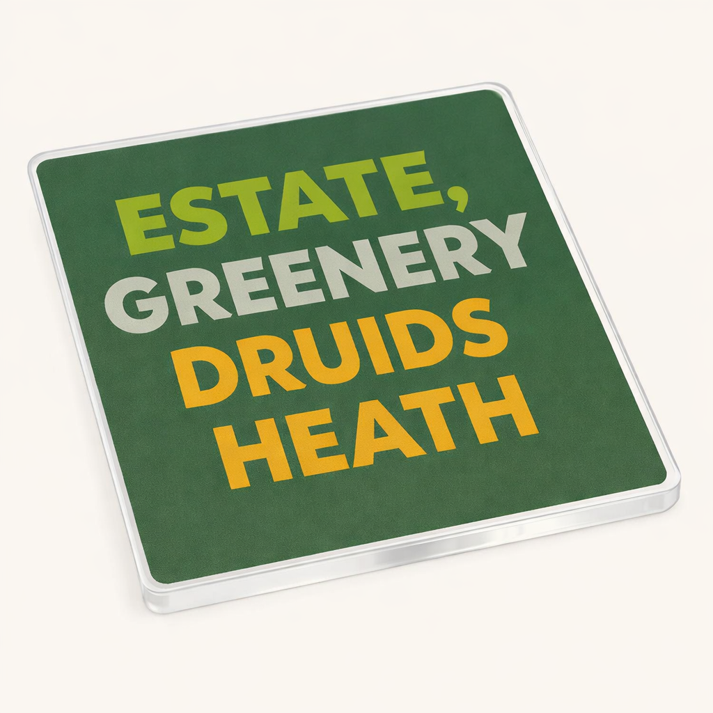 Druids Heath - Coaster - Mid-Century Retro - Word Stack