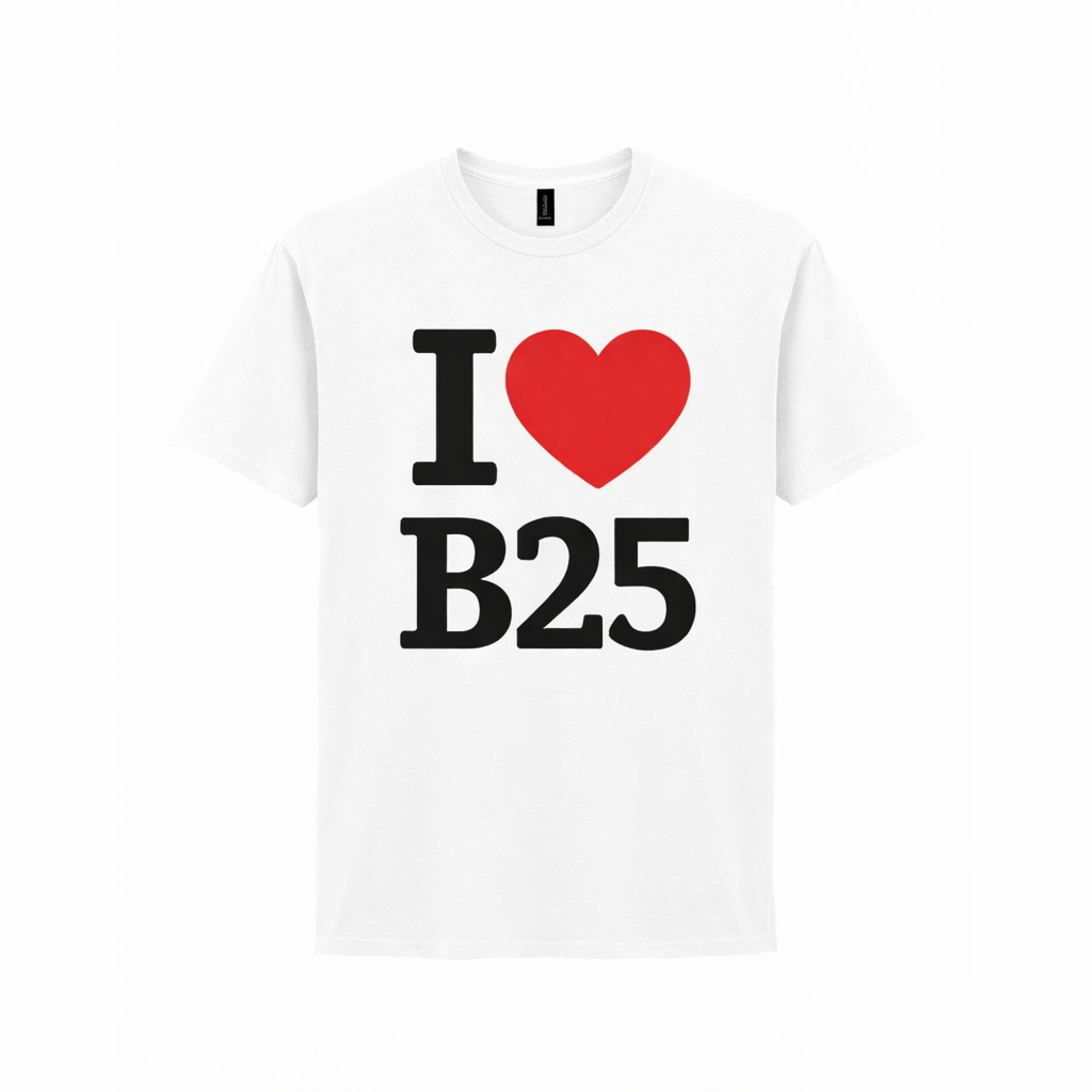 B25 - T-Shirt - I Heart B25 Design - Yardley | Hay Mills