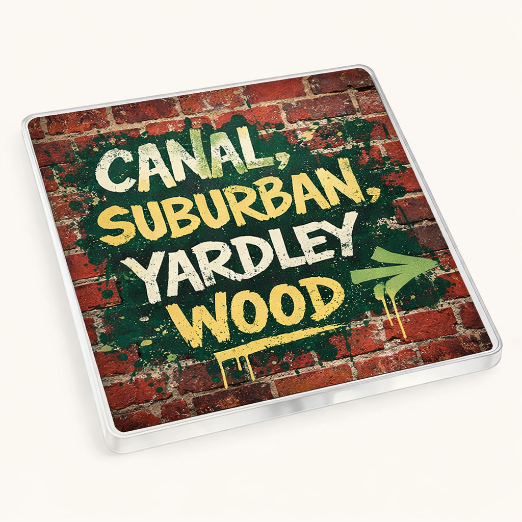 Yardley Wood - Coaster - Urban Street Art - Word Stack