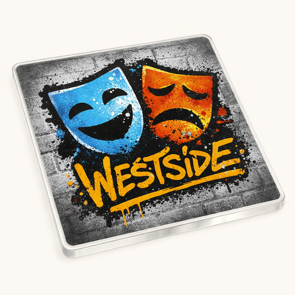 Westside - Coaster - Urban Street Art - Theatre Masks