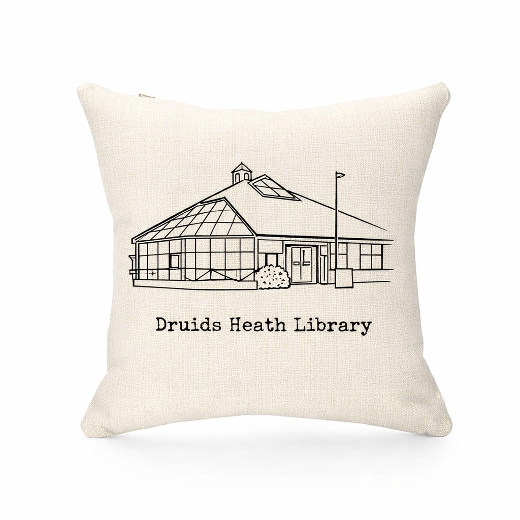 Druids Heath - Cushion - Minimal Lines Design - Druids Heath Library