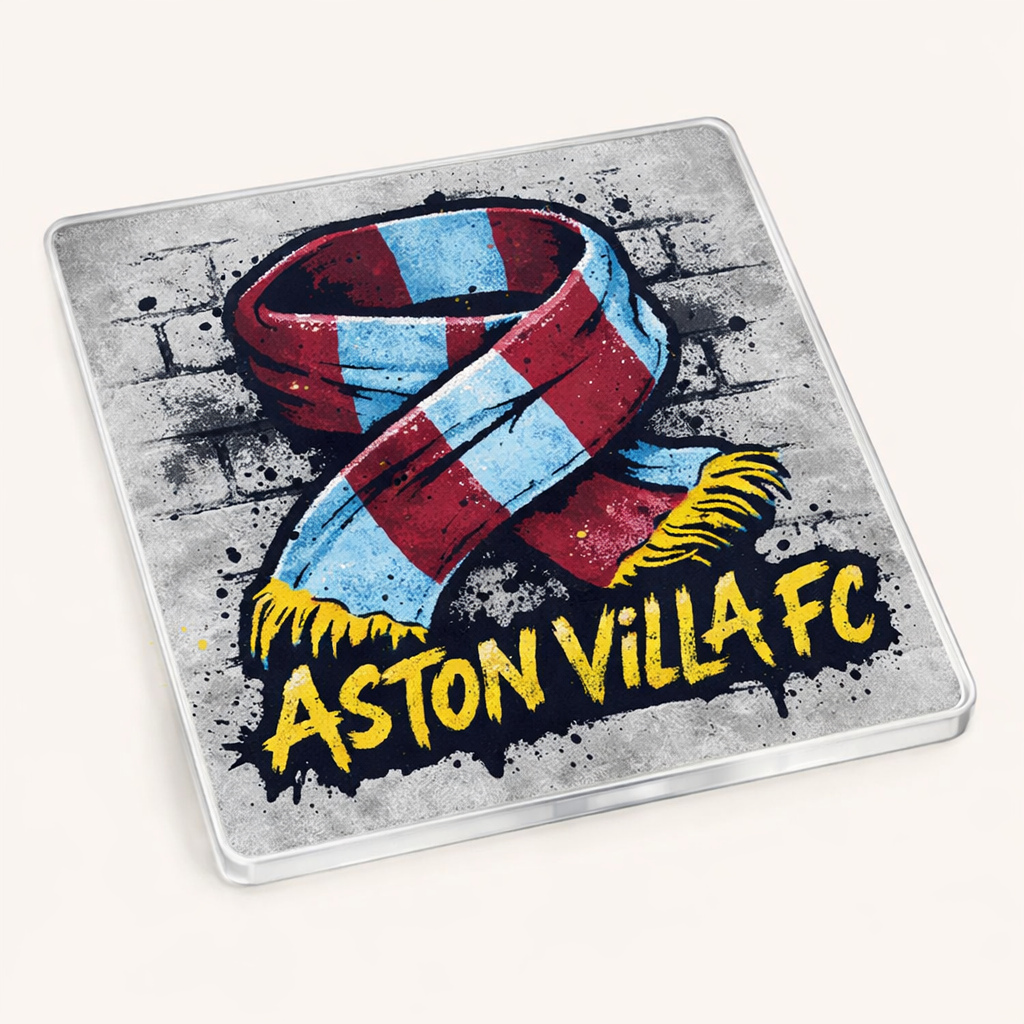 Aston Villa FC Acrylic Coaster Gift - Urban Villa Vibe Design for Football Fans, Unique Home Decor Accessory