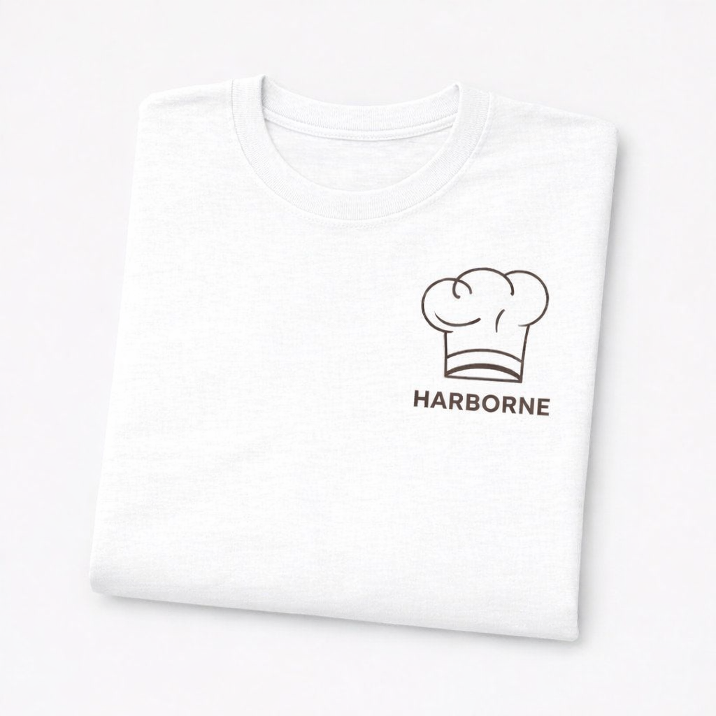 Harborne - T-Shirt - Minimal Line Icon Design - Chef's Hat