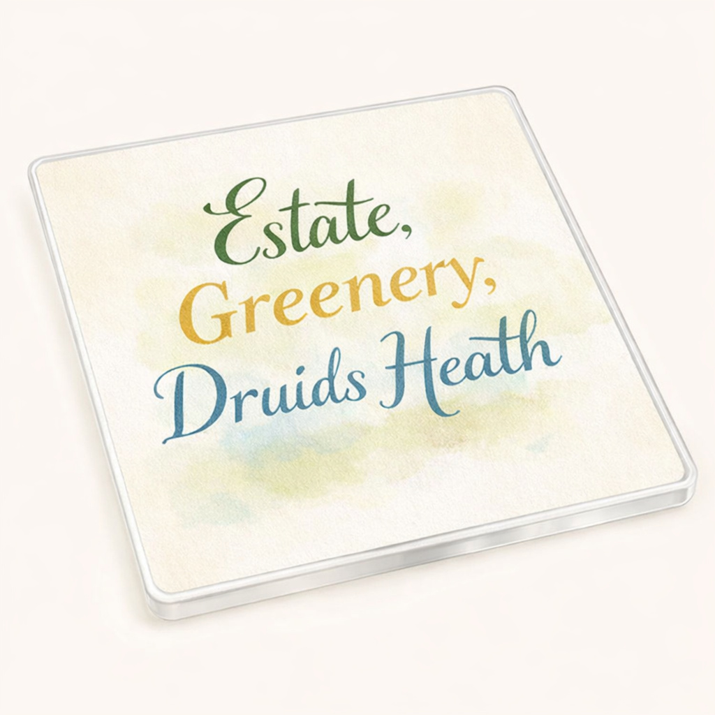 Druids Heath - Coaster - Soft Watercolours - Word Stack