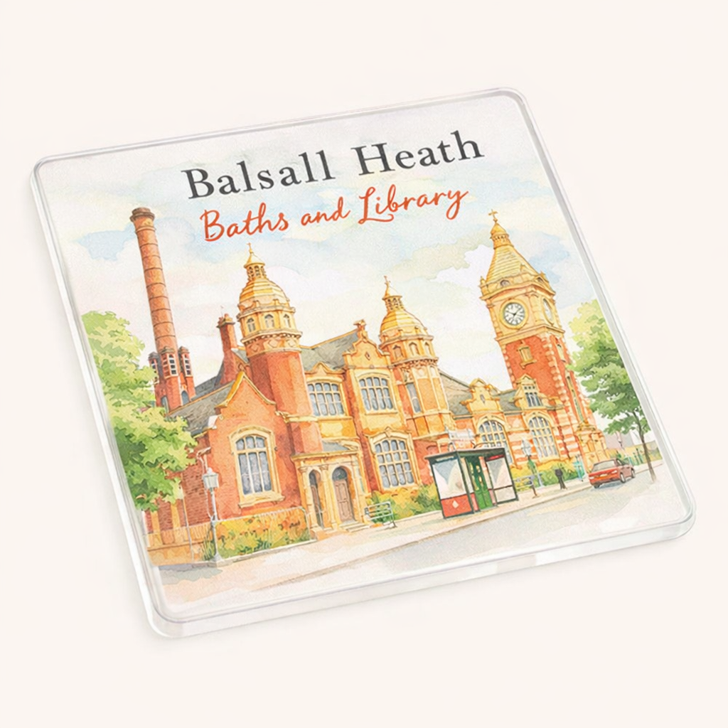 Balsall Heath - Coaster - Soft Watercolours - Baths & Library