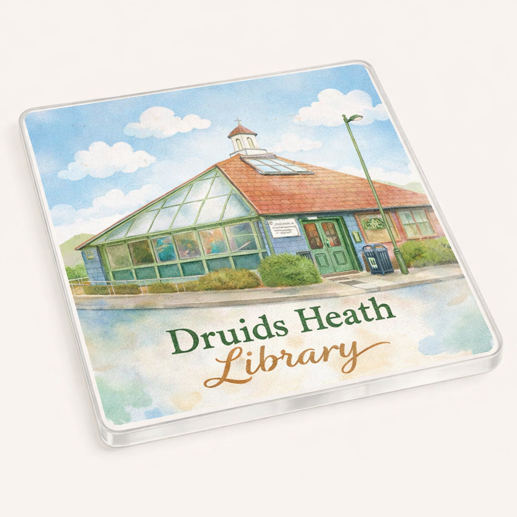 Druids Heath - Coaster - Soft Watercolours - Druids Heath Library