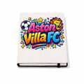 Aston Villa Football Fan Notepad Gift - Linen Effect A5 Stationery with Vibrant Design - Ideal for Sports Enthusiasts