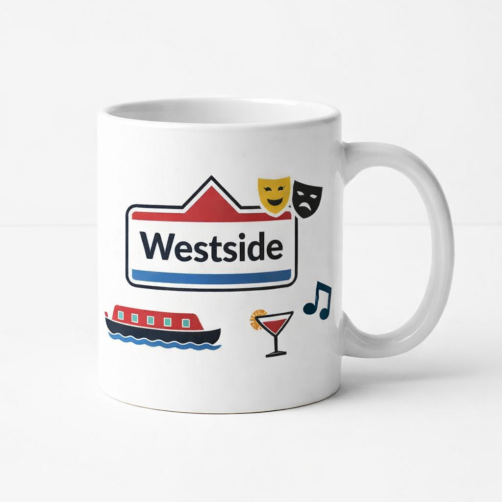 Westside - Mug - Colour Burst Postcode Design