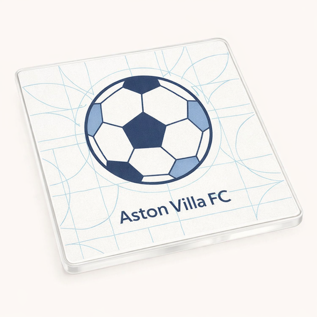 Aston Villa Supporter Acrylic Coaster Gift - Modern Football Fan Table Accessory