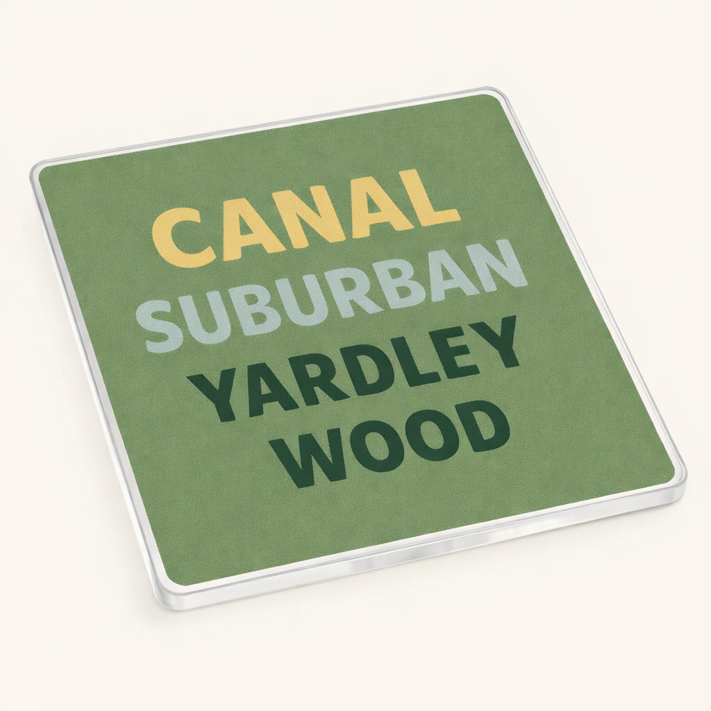 Yardley Wood - Coaster - Mid-Century Retro - Word Stack