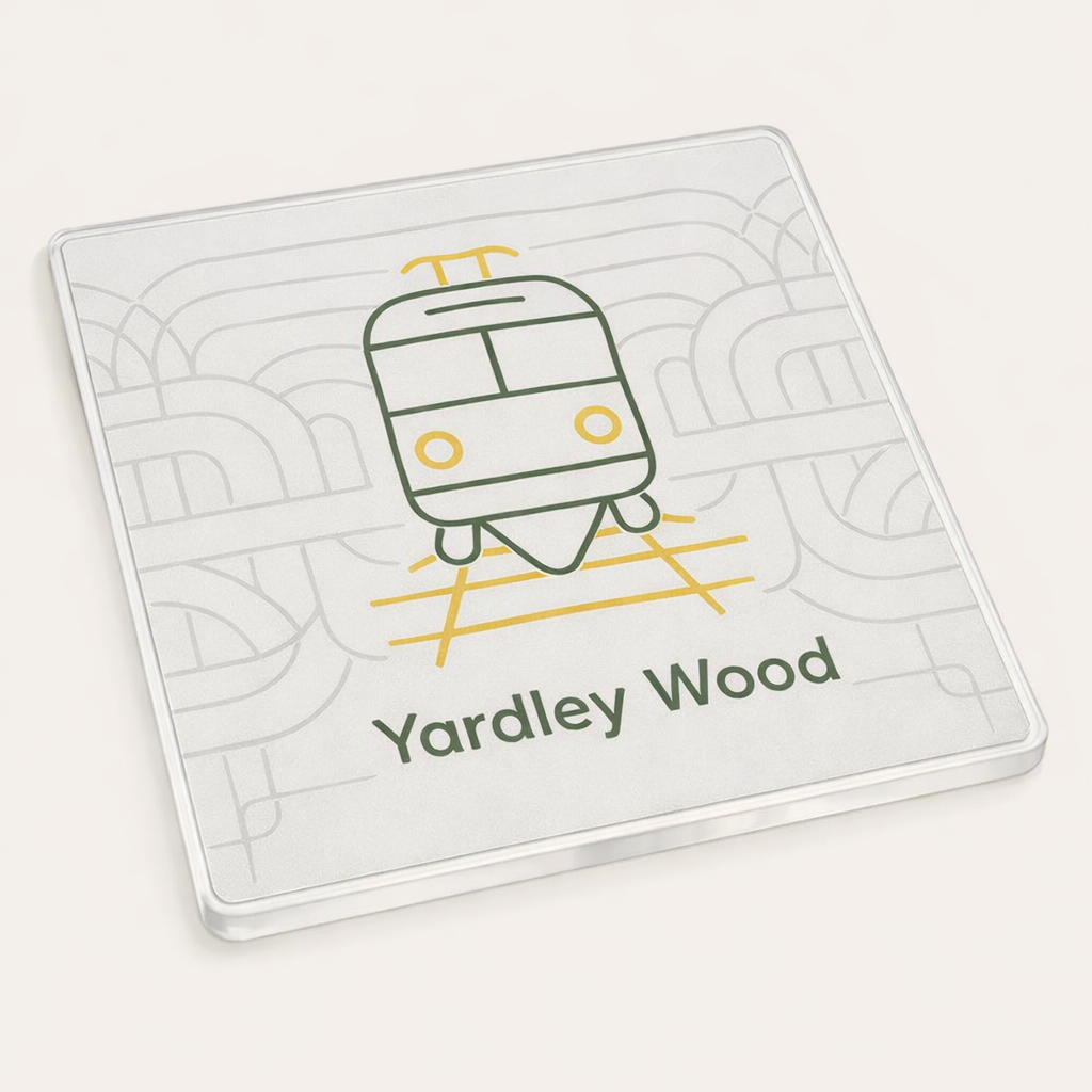 Yardley Wood - Coaster - Geometric Lines - Train