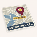 Aston Villa FC Acrylic Coaster Gift - Modern Map Design with 'You Are Here' Pin - Stylish Football Fan Present