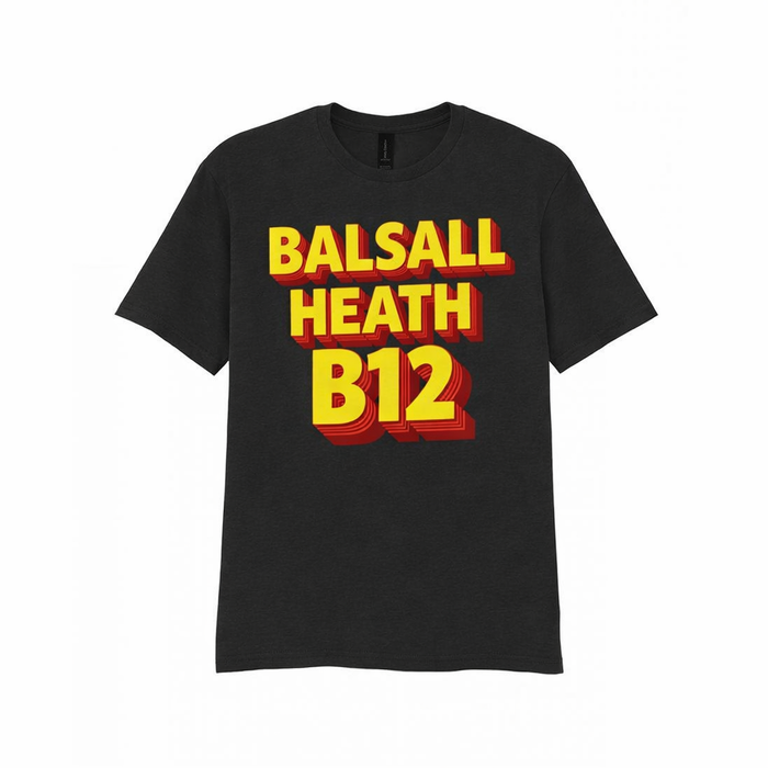 Balsall Heath - T-Shirt - Bold 3D Type Design