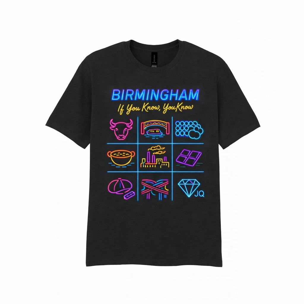 Birmingham - T-Shirt - Birmingham If You Know You Know Neon Icons