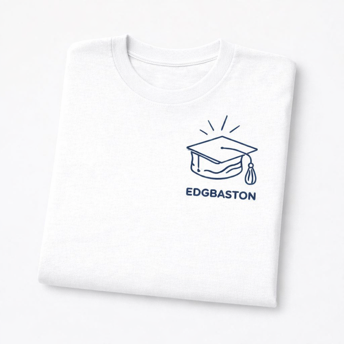 Edgbaston - T-Shirt - Minimal Line Icon Design - Graduation Hat