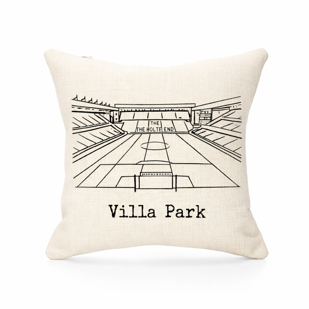 Holte Haven Linen Effect Cushion Cover Gift - Minimalist Villa Park Football Design for Aston Villa FC Fans