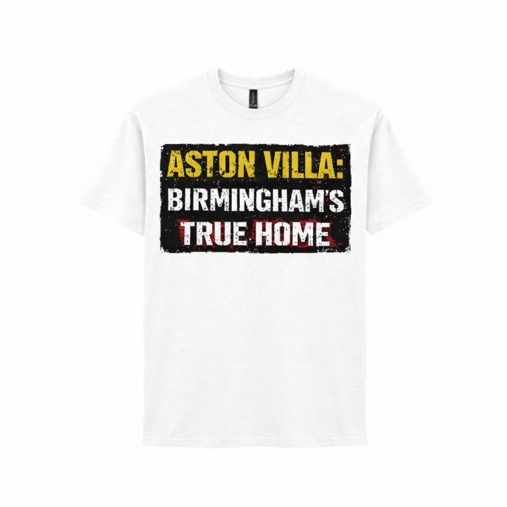 Vintage Cotton T-Shirt Gift for Aston Villa Supporters - Home Turf Design with Distressed Lettering