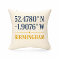 Modern Linen-Effect Cushion Cover Gift - Birmingham Design, Navy Mustard Minimalist Home Decor