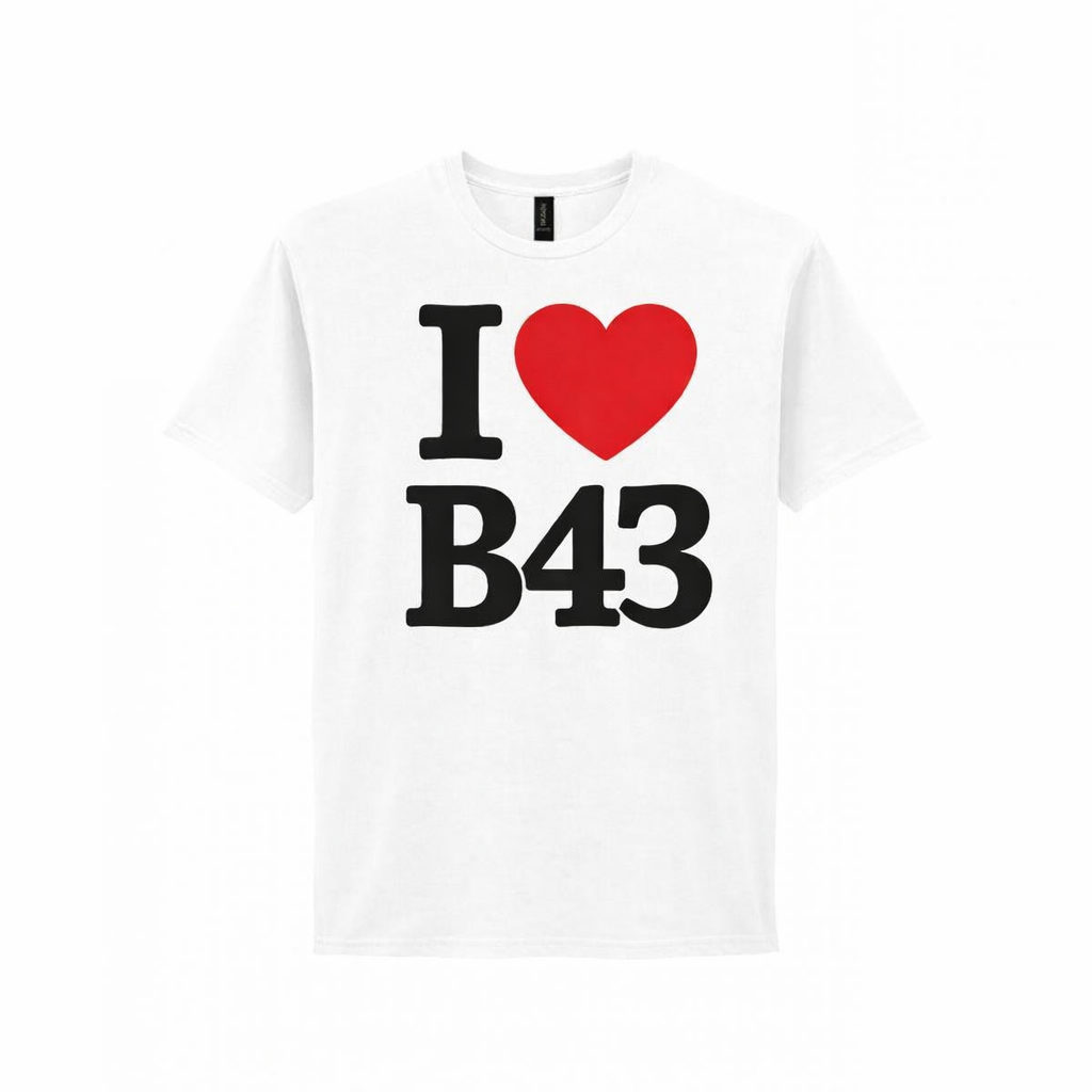 B43 - T-Shirt - I Heart B43 Design - Great Barr | Hamstead | Pheasey | Newton