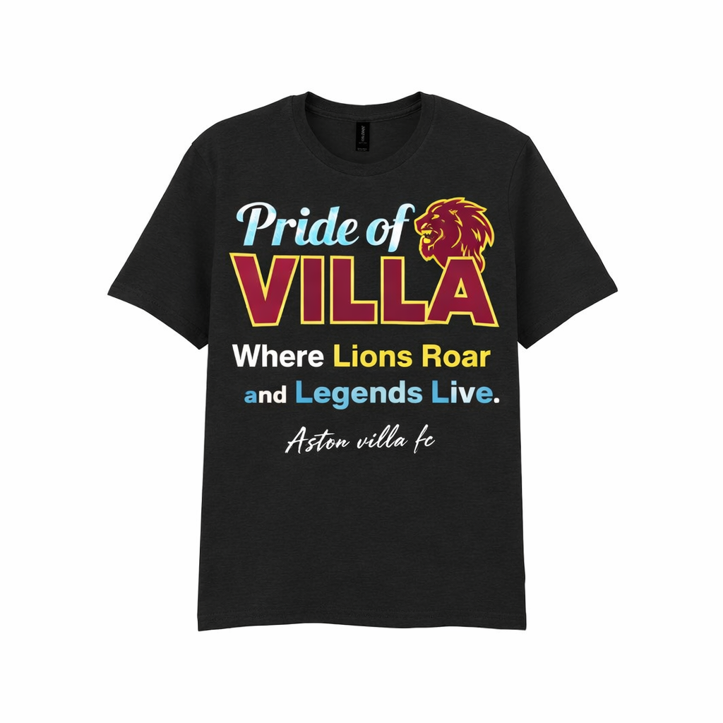 Aston Villa FC Cotton T-Shirt Gift - Pride of VILLA Lionheart Legacy Design for Football Fans