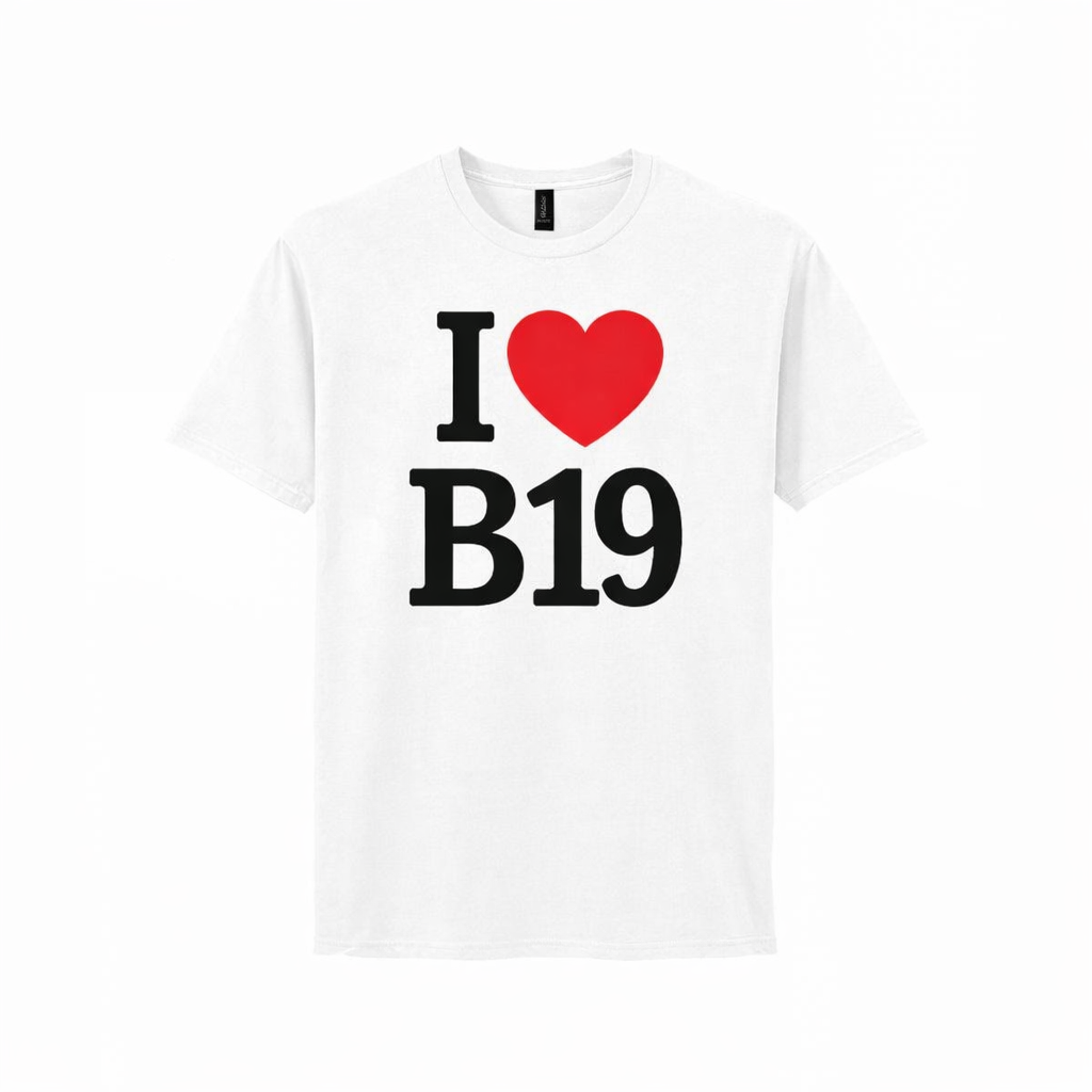 B19 - T-Shirt - I Heart B19 Design - Lozells and East Handsworth | Lozells | Newtown | Birchfield | Gib Hill | Hockley