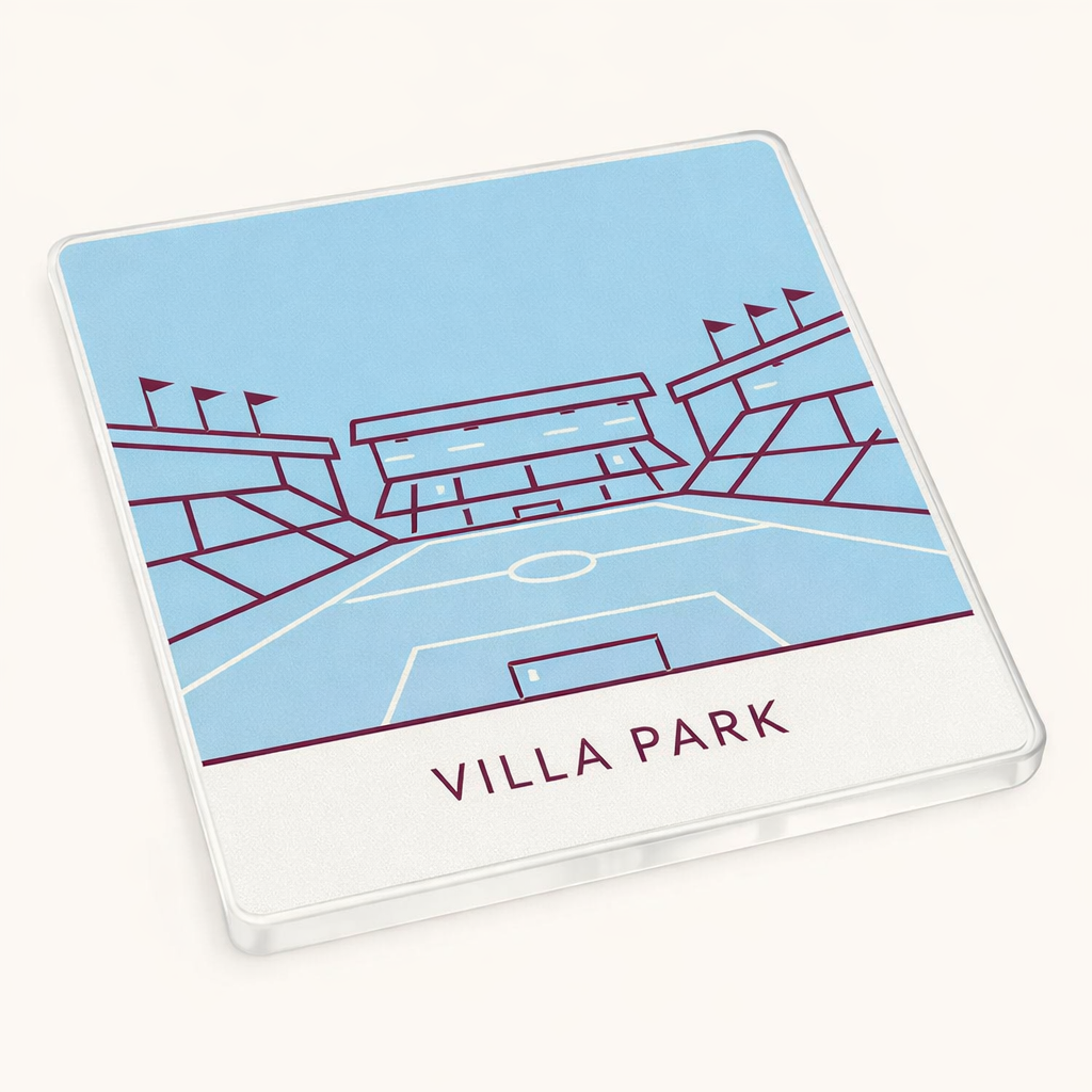 Villa Geometry Acrylic Coaster Gift - Minimalist Villa Park Football Fan Present with Unique Design
