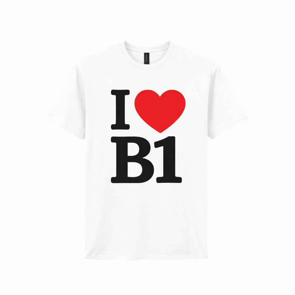 B1 - T-Shirt - I Heart B1 Design - Birmingham City Centre | Broad Street | Westside | Jewellery Quarter