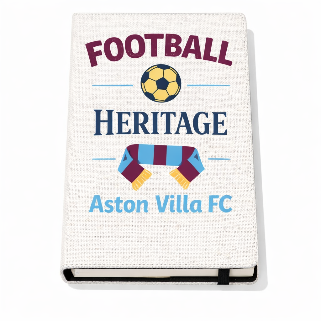 Aston Villa Claret Pride Linen Notepad Gift - Personalised Football Supporter Stationery