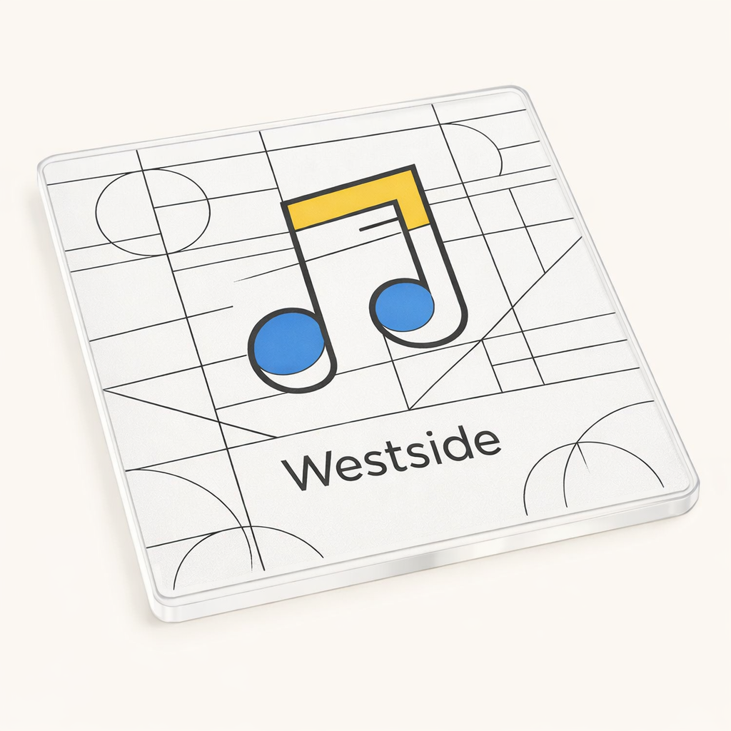 Westside - Coaster - Geometric Lines - Music Note