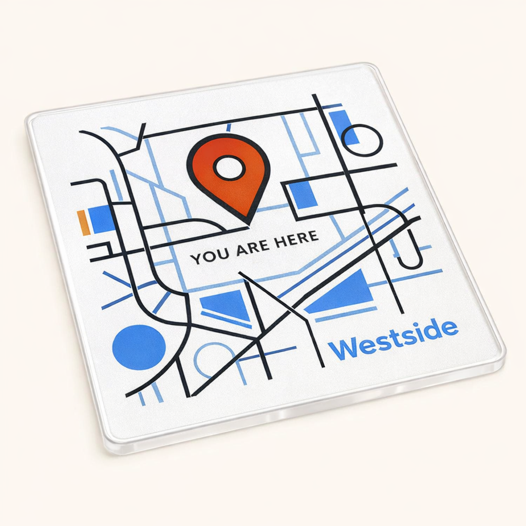 Westside - Coaster - Geometric Lines - Location Pin
