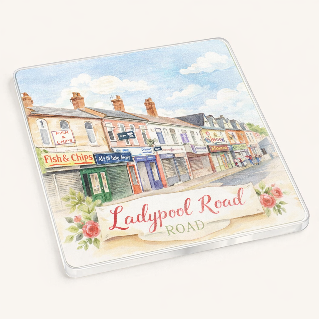 Balsall Heath - Coaster - Soft Watercolours - Ladypool Road