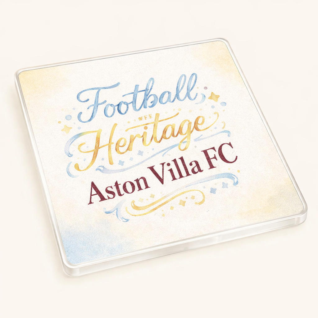 Aston Villa Football Heritage Acrylic Coaster Gift - Vintage Design Drinkware for Fans