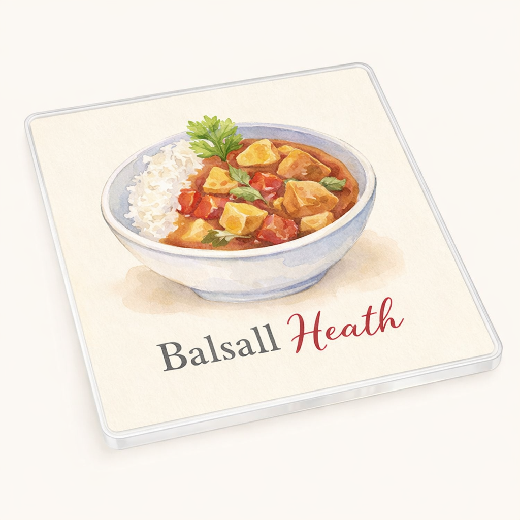 Balsall Heath - Coaster - Soft Watercolours - Balti Dish