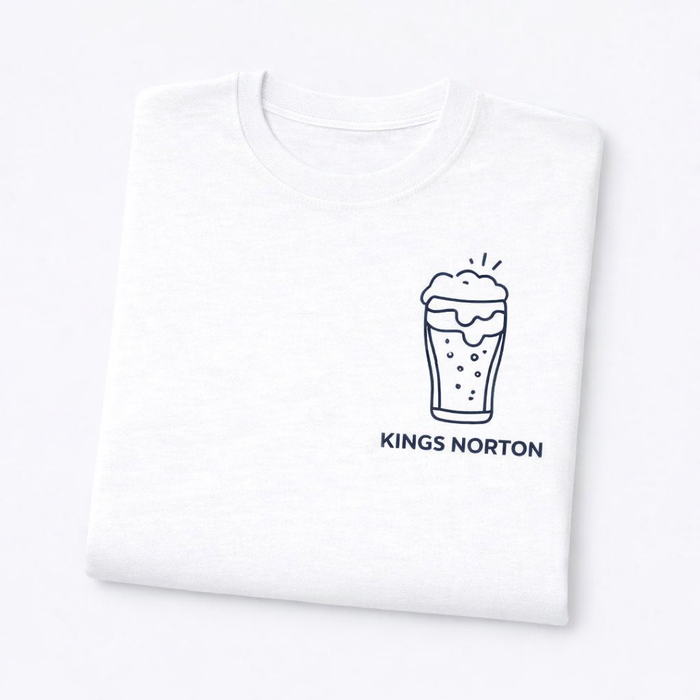 Kings Norton - T-Shirt - Minimal Line Icon Design - Beer Glass