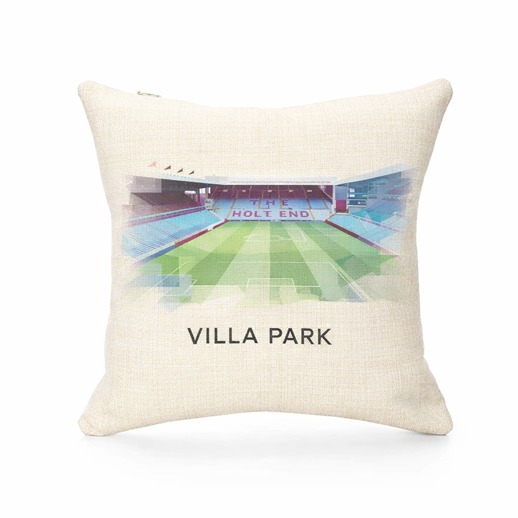 Linen Effect Cushion Cover Gift - Birmingham Stadium Splash Design - Personalised Football Fan Gift