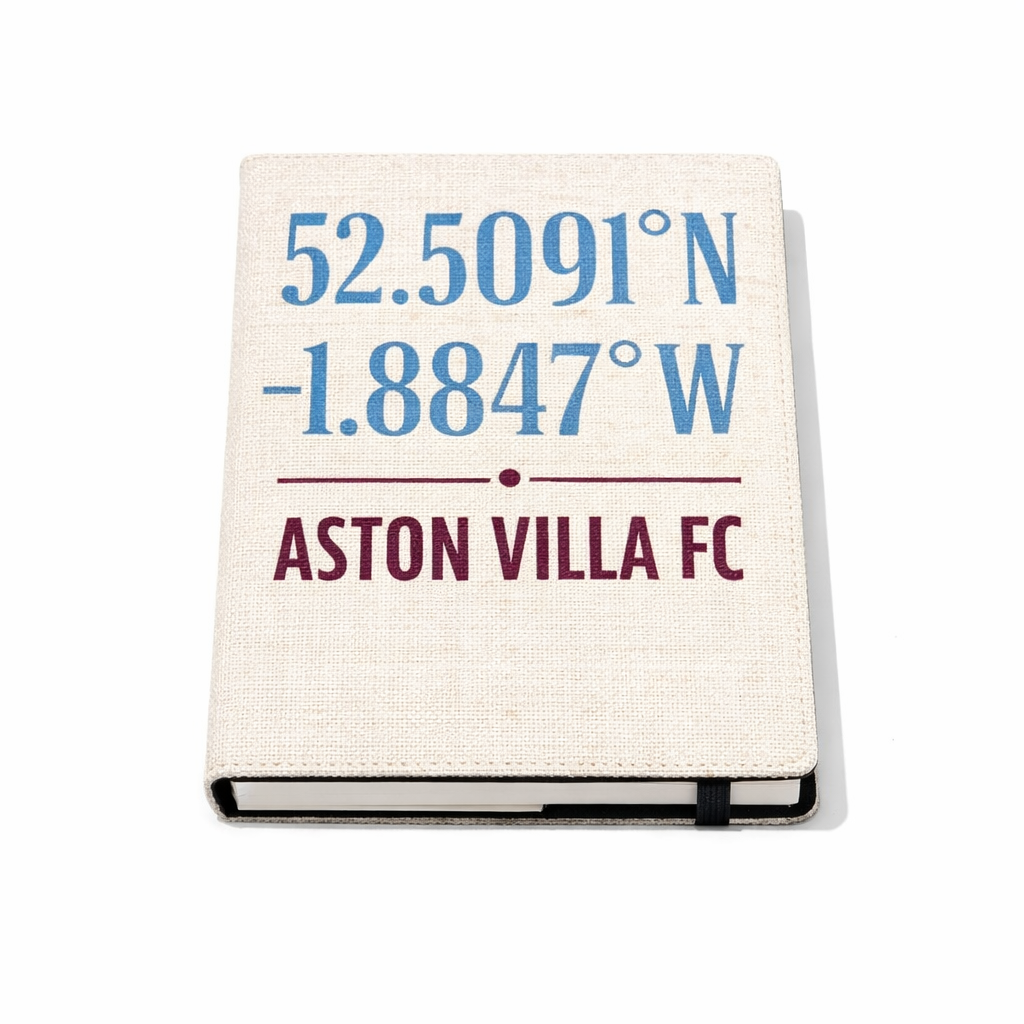 Aston Villa FC Linen Notepad Gift - Heritage Lines Design for Football Enthusiasts