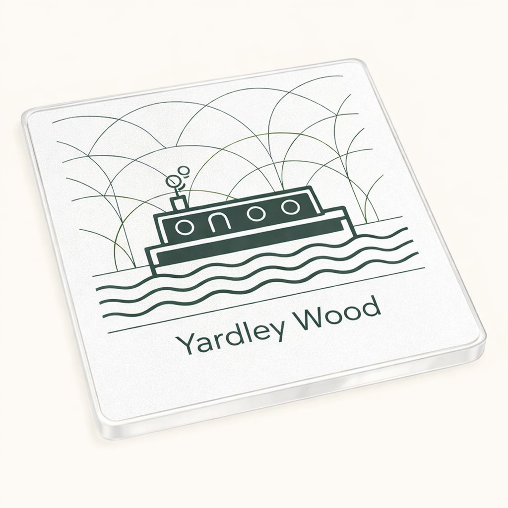 Yardley Wood - Coaster - Geometric Lines - Canal Boat