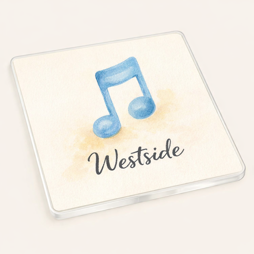 Westside - Coaster - Soft Watercolours - Music Note