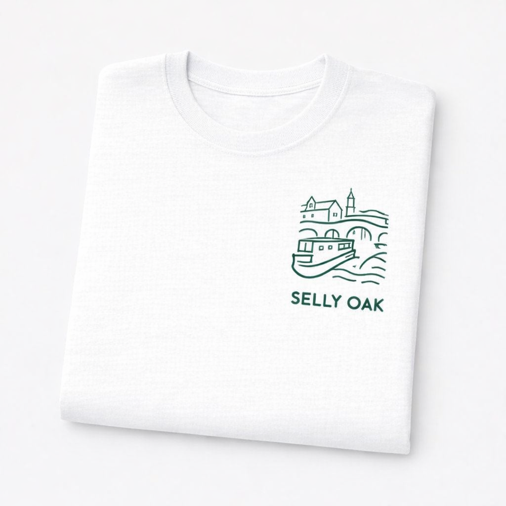 Selly Oak - T-Shirt - Minimal Line Icon Design - Canal