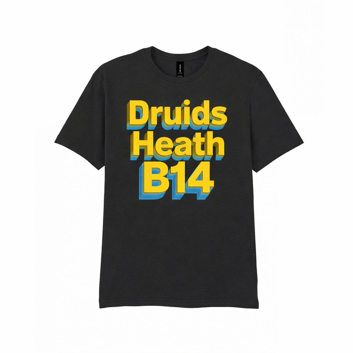 Druids Heath - T-Shirt - Bold 3D Type Design