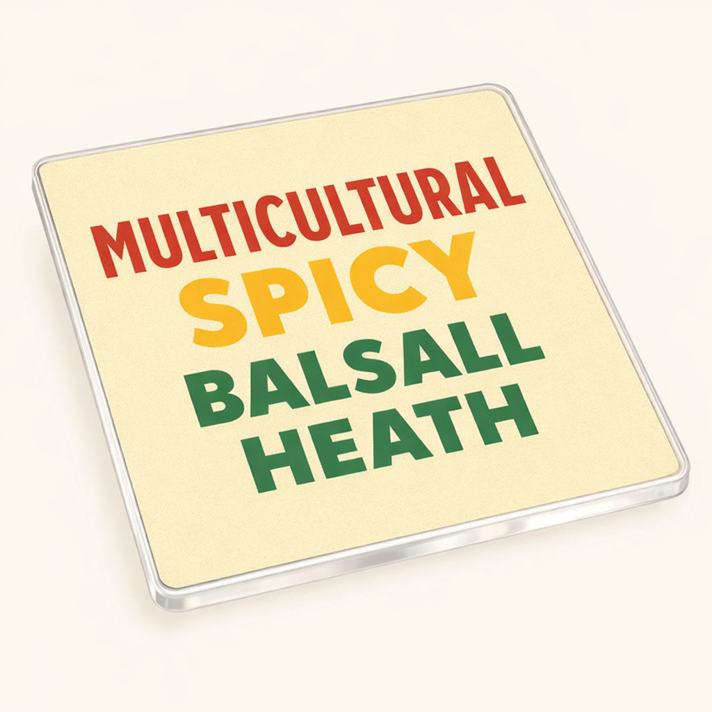 Balsall Heath - Coaster - Mid-Century Retro - Word Stack