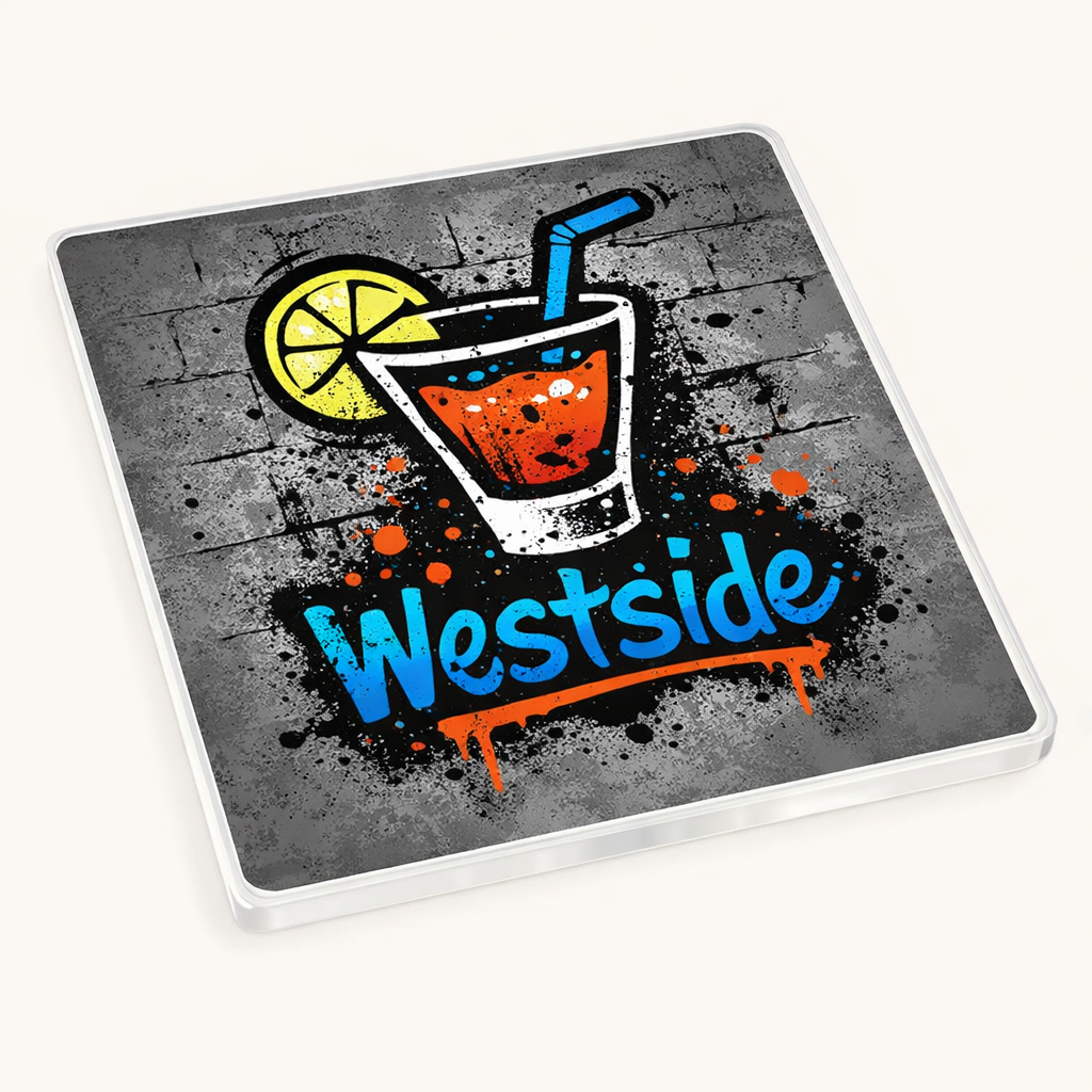Westside - Coaster - Urban Street Art - Cocktail Glass